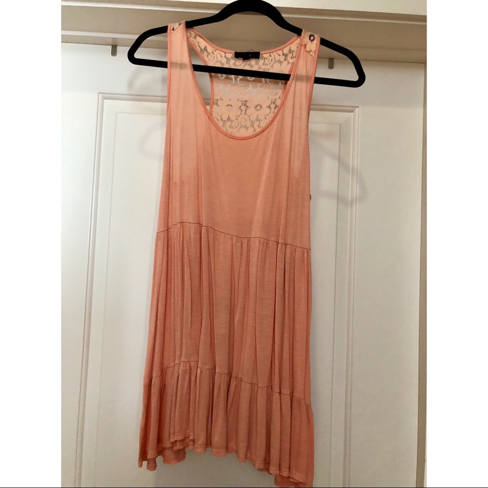 Coral Lace Back Tank